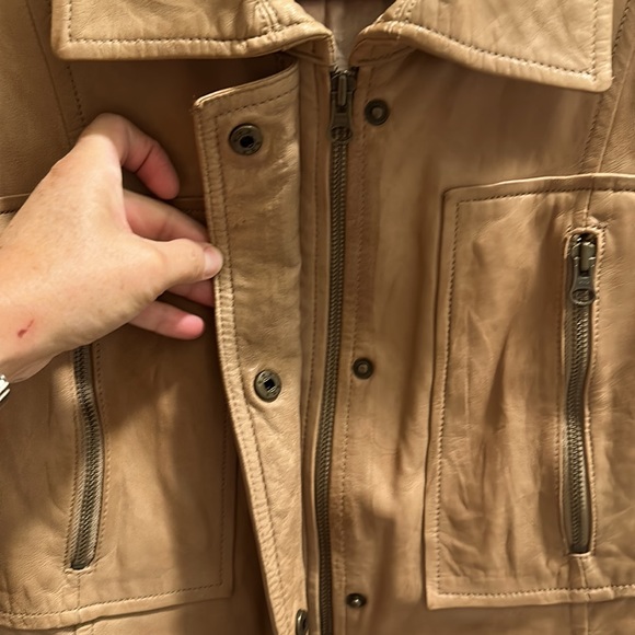 Ann Taylor loft camel color Leather jacket - Picture 4 of 10